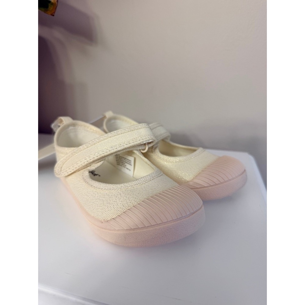 Cat & Jack Mary Jane Sneakers Girls Size 11 Cream Pink Glitter Sparkle NWT